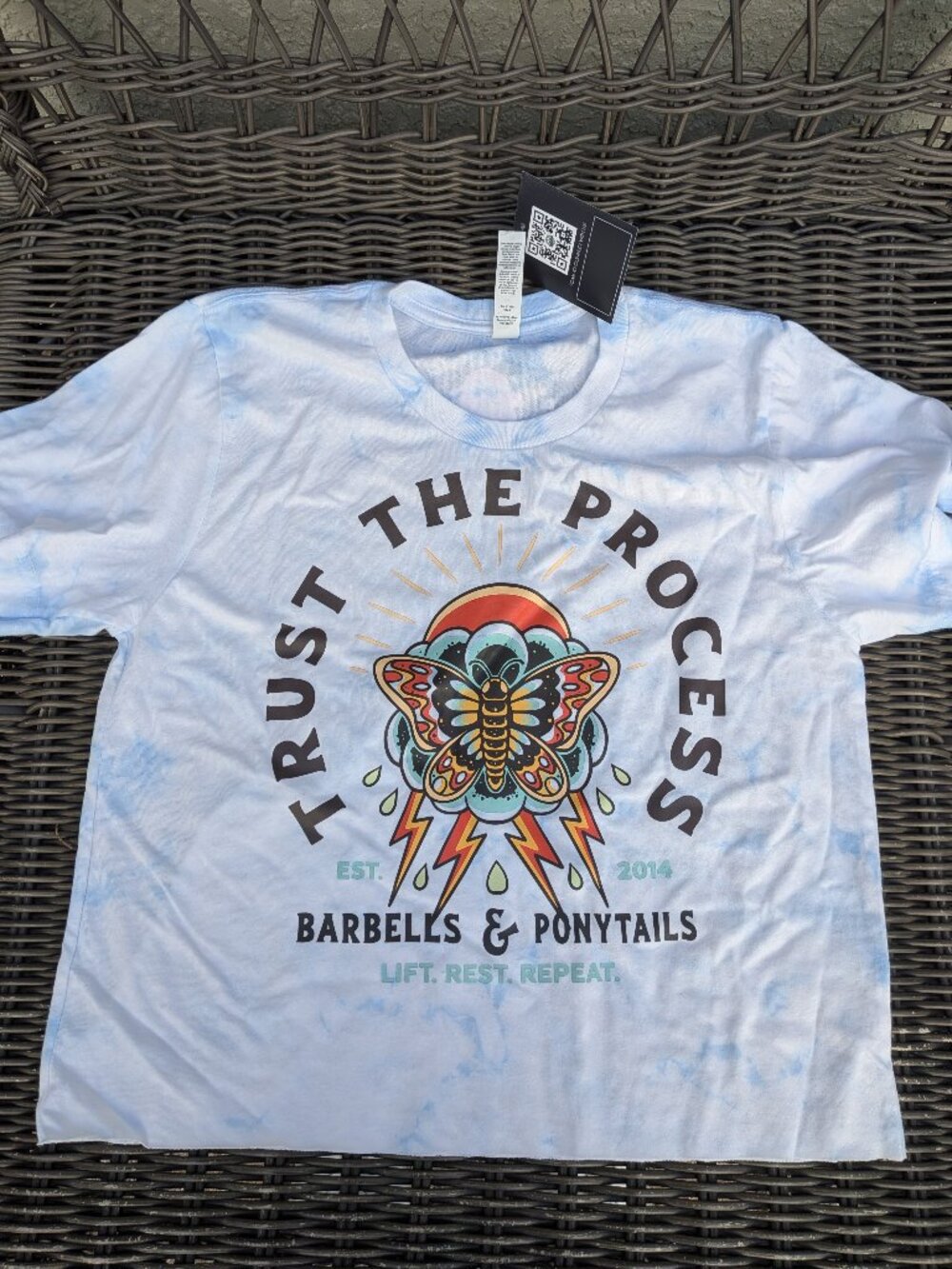 Barbells And Ponytails "Trust The Process" SS Crop T-Shirt Sz XS NEW